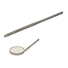 Dental Mouth Mirror Top With Iron Handle